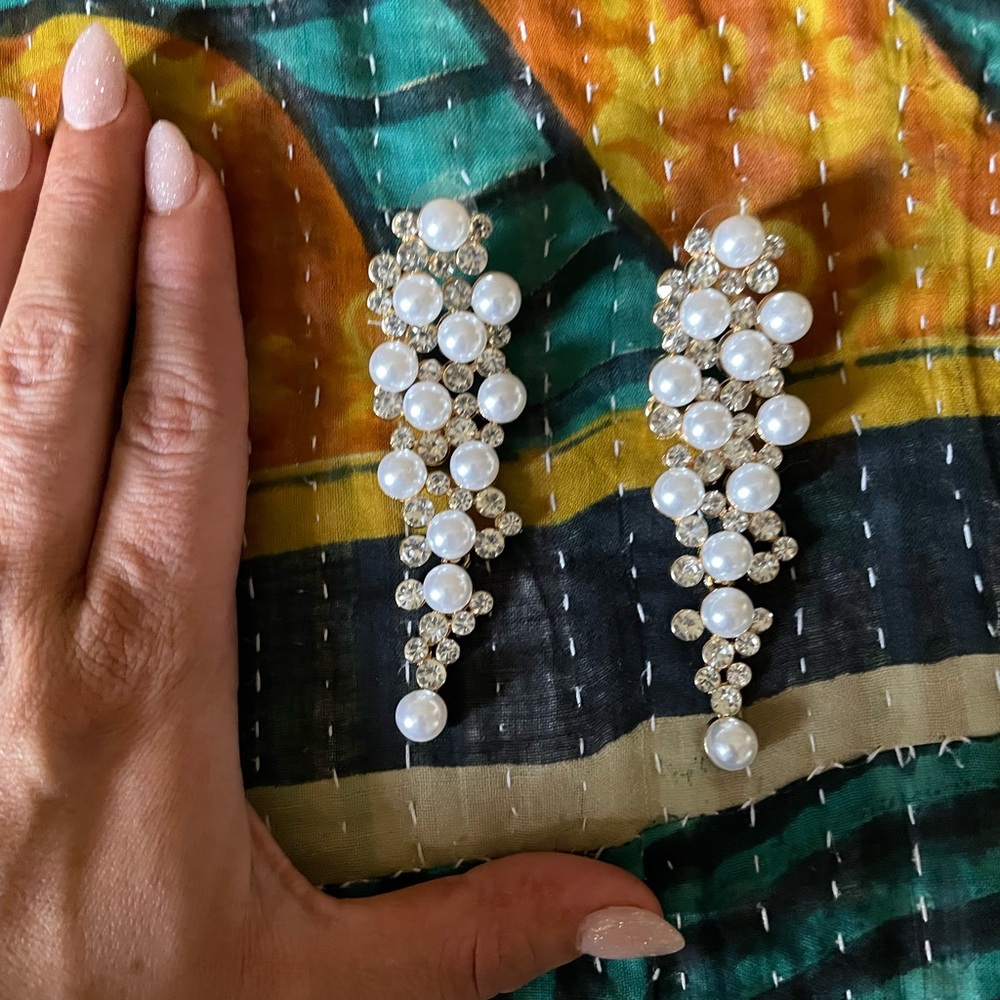 Beautiful Pearl Detailed Formal Earrings